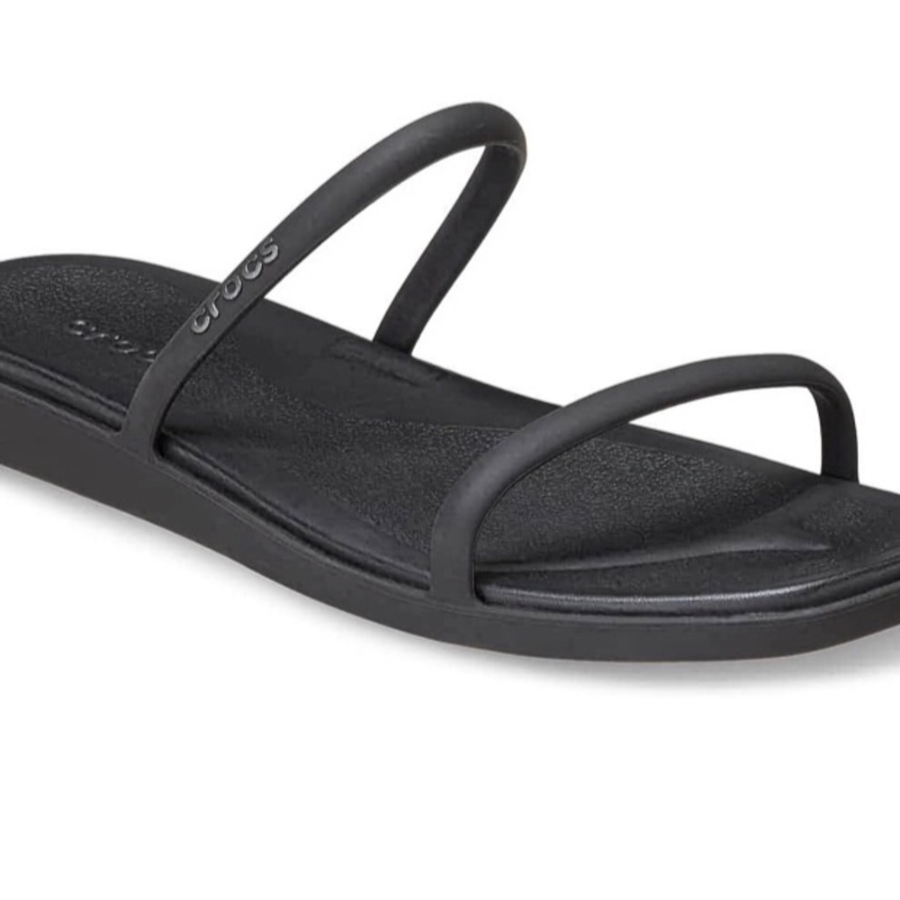 CROCS Women’s Black Minimal Double-Strap Slide Sandal